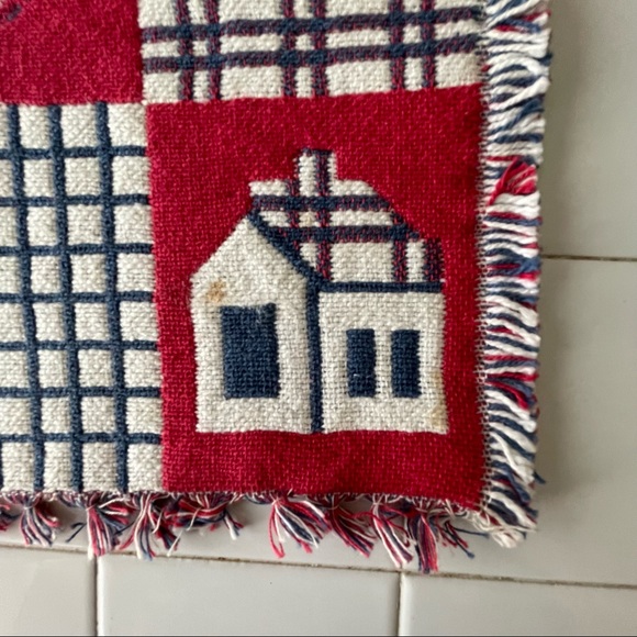 Table Runner and Four Matching Placemats Red White and Blue Farmhouse Americana - Picture 10 of 14